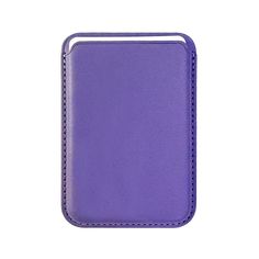 a purple leather case with stitching on the front and sides, for a cell phone