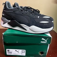 Puma Mens Black Rs-X Suede 39117603 Lace Up Athletic Running Shoes Size Us 12 Brand: Puma Department: Men Size: 12 Color: Black Type: Athletic Style: Sneaker Style Code: 391176-03 Pattern: Solid Theme: Sports Shoe Shaft Style: Low Top Closure: Lace Up Features: Comfort, Breathable, Adjustable Occasion: Activewear Seasons: All Season Condition: New With Box I Offer Discounts For All Return Customers. - Jvs Sneaker Style, Athletic Style, Athletic Running, Puma Mens, Pumas Shoes, Athletic Fashion, Low Top, Sneakers Fashion, Running Shoes