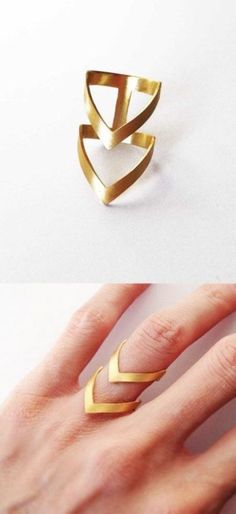 Gold Chevron Ring, Gold Chevron, Chevron Ring, Put A Ring On It, Different Types, Jewelry Inspiration, Beautiful Jewelry, My Jewellery, Jewelry Box