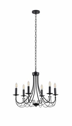 Elevate the elegance of your home with the 6-Light Black Modern Chandelier, featuring beautifully curved arms and a sleek black finish. This stunning chandelier brings a touch of contemporary sophistication to any room, making it perfect for living rooms, dining rooms, kitchens, and entryways. Its modern design and functional lighting add a sense of style and ambiance to your decor. The 6-Light Black Chandelier showcases a minimalist design with gracefully curved arms that ensure optimal light d Black Modern Chandelier, Stunning Chandelier, Black Chandelier, Ceiling Height, Interior Styles, Light Black, Incandescent Bulbs, Modern Chandelier, Ceiling Light Fixtures