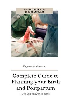 the complete guide to planning your birth and postpartum with an image of someone in bed