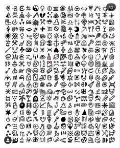 an image of the chinese characters and symbols in different languages, all written with black ink