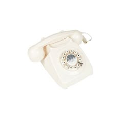 an old fashioned white telephone on a white background