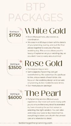 an advertisement for the white gold rose gold program, with information about its price and features