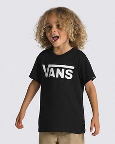 Vans | Toddler Vans Classic Kids Black/White T-Shirt Vans Short-sleeved Graphic Tee, Vans Graphic Short Sleeve T-shirt, Vans Cotton T-shirt For Streetwear, Vans Graphic Print Crew Neck T-shirt, Vans Cotton Graphic Tee, Casual Vans T-shirt With Graphic Print, Vans Casual T-shirt With Graphic Print, Black Crew Neck T-shirt By Vans, Black Vans Crew Neck T-shirt