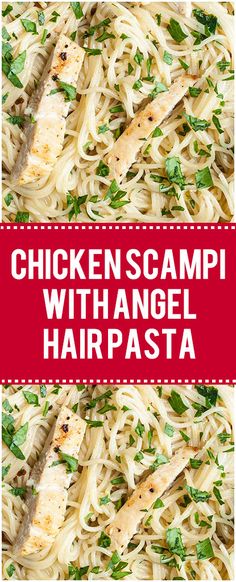 chicken scampi with angel hair pasta is an easy and delicious dinner that's ready in under 30 minutes