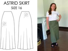 The Astrid skirt is a bias cut pull on midi/maxi skirt.  Suitable fabrics include medium weight linen, linen blends and medium weight silk. The fabric used for this style should have a soft drape. The full effect of the bias cut will not be visible with a stiff fabric such as plain cotton.   If you are between sizes, choose the size which fits your hips (it should be fitted to maximise the bias cut) and adjust the elastic at the waist to suit you. Fabric meterage: *This pattern is not suitable f Fitted Bias Cut Maxi Skirt For Summer, Stiff Fabric, Maxi Skirt Pattern, Maxi Rock, Skirt Pattern, Fabric Width, Medium Weight, Suits You, Linen Blend