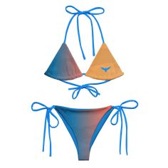 Stay comfortable and beach ready all summer in this FYC String Bikini set. It’s made from soft recycled polyester with double-layering and UPF 50+. Style the straps how you like, and get ready to swim! • Soft and stretchy material with UPF 50+ • Sizes up to 4XL • Bikini top comes with removable padding for comfort • Multiple ways to tie and style the bikini set Disclaimer: To make your All-Over Print Recycled String Bikini last longer, thoroughly rinse it off after each use and get rid of any ch Adjustable Blue Nylon Swimwear, Adjustable Summer Swimwear For Surfing, Adjustable Swimwear For Surfing And Beach Season, Adjustable Swimwear For Surfing During Beach Season, Summer Surfing Swimwear With Adjustable Straps, Beachwear Swimwear With Adjustable Straps For Surfing, Surfing Swimwear With Adjustable Straps, Adjustable Swimwear For Summer Surfing, Adjustable T-back Summer Swimwear