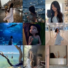 the collage shows different scenes from disney's live - action movie, including an animated