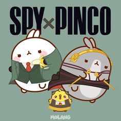 an image of two cartoon characters with the words spy and pinco on them,