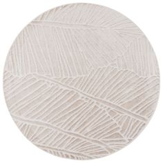 a white circular rug with lines drawn on it