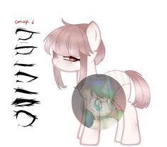 an anime pony with pink hair and blue eyes