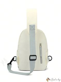 BirdinBag - Unisex Crossbody Sling Bag: Stylish and Practical Chest Shoulder Bag White Backpack Chest Bag For Travel, White Chest Bag Backpack With Zipper Closure, White Chest Backpack With Zipper Closure, White Rectangular Chest Bag For Travel, White Crossbody Chest Bag For School, Beige Chest Bag With Adjustable Strap For School, White Chest Bag With Adjustable Strap For Travel, White Portable Chest Shoulder Bag, White Shoulder Bag With Single Strap For Travel