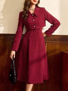 Don't miss this hot deal on SHEIN! Save big on this!🛒Vintamour Vintage Women Retro Elegant 2pcs Set Corduroy Square Collar A-Line Dress Long Sleeve Cropped Jacket With Pearl Buttons Autumn Winter Women Clothes Women Jackets Women Set New Year Eve Dress Winter Women Coat Two Piece Outfits Winter Outfits Christmas Women Clothes Christmas Outfits Red Long Sleeve Women Red Two Piece Set Christmas Women Dress Christmas Party Dress Christmas Clothes Thanksgiving Dress Red Jacket Winter Women Sets 
💰Price[$28.49] -24% Red Jacket Winter, Party Dress Christmas, Winter Outfits Christmas, White Women Dresses, Red Two Piece, Thanksgiving Dress, 파티 드레스, Christmas Outfits Women, Two Piece Outfits