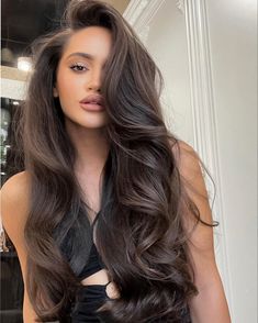 Long Hair Volume, Blowout Curls, Straight Wavy Hair, Rambut Brunette, Volume Curls, Brown Hair Inspo, Curls For Long Hair, Long Hair Wedding Styles, Blowout Hair