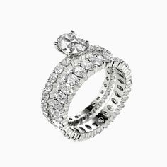 a white gold and diamond ring set