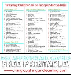 the free printable training guide for children to be independent with their parents and grandparents