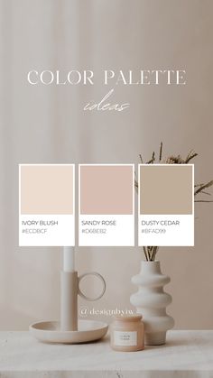 the color palette is beige, sandy rose and dusty peach