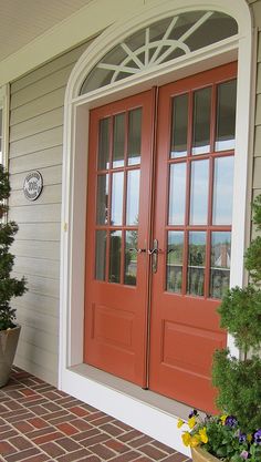 an image of a red front door on a house