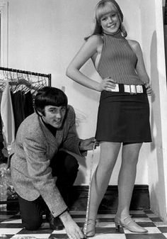 The famous Mary Quant mini skirt made its entrance in the 60s. Later in the decade the hippie style made long, flowing gypsy style skirts popular.  Suede minis also put in an appearance towards the end of the decade. George Best Quotes, 60s Mini Skirt, George Best, Northern Irish, Mary Quant, 1960's Fashion