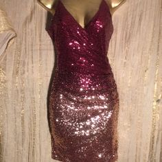 Beautiful Sequenced Dress By Bear Dance Size S Glamorous Summer Dance Dresses, Sequin Dress For Dance And Party Season, Fitted Sequin Dance Dress, Fitted Sequin Dress For Dance, Glamorous Sequin Dress For Dance, Glamorous Sequin Dance Dresses, Sleeveless Sequin Dance Dress, Sleeveless Sequin Dress For Dance, Pink Fitted Dance Dress