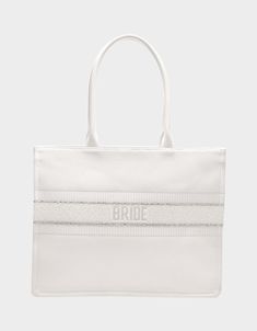 the bride tote bag in white