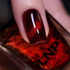 ILNP Poison - Blood Red Magnetic Nail Polish Ilnp Nail Polish, Magnetic Nail Polish, Fall Nail Polish, Shimmer Nail Polish, Purple Nail Polish, Nail Shimmer, Magnetic Nails, Holographic Nail Polish, Red Nail Polish