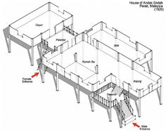 an architectural drawing shows the structure of a house