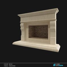 an image of a fireplace in the middle of a black background with white trimming