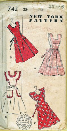 an old fashion sewing pattern for girls'dresses