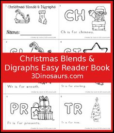 christmas blends and digrams easy reader book for kids to practice letter recognition