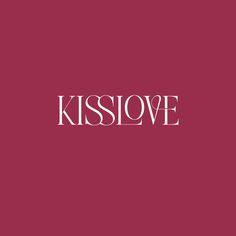 the words kisslove are in white letters on a red background with a black and white