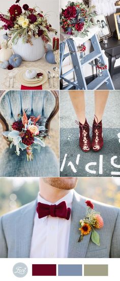 the color scheme is red, white and blue with some flowers in their lapels