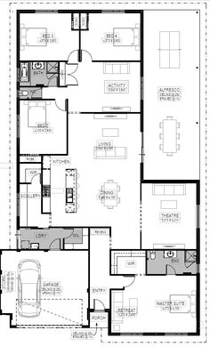 the floor plan for a two bedroom house with an attached garage and living room area