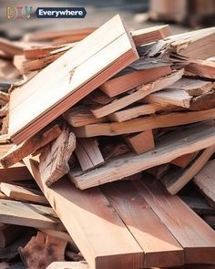 a pile of wood sitting next to each other