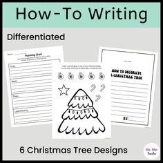 christmas tree writing paper with the text how to write differentiated