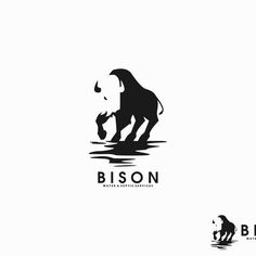 the bison logo has been changed to look like it is standing in water with its mouth open