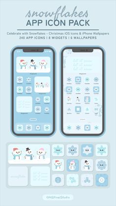 the snowflakes app icon pack