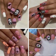 The Price Is Per Set Of Press On Nails Let Me Know Which Set You Want Halloween Nails For Kids, Nails Medium Square, Flower Funny, Cute Spring Nails, Jamberry Nail Wraps, Funny Ghost, Nails For Kids, Spring Nail Art, Street Nails