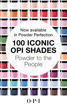 2019 is the year OPI gives powder to the people! Visit your salon today and try OPI's dipping powder, Powder Perfection, now available in 💯 iconic OPI shades. Nails Dipping Powder, Opi Shades, Nail Dipping Powder Colors, Nails Dip Powder, Fall Nail Colors, Dip Powder Nails, Dipped Nails