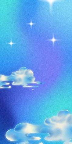 the sky is filled with clouds and stars