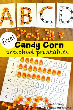 candy corn preschool printables for halloween