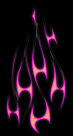 a black background with pink flames on it