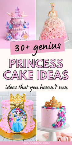 princess cakes Princess Cake Homemade, Disney Princesses Cake Ideas, Princess 2nd Birthday Cake, Easy Princess Cake Ideas, How To Make A Princess Cake, Disney Cake Ideas Easy, Easy Princess Birthday Cake, Diy Princess Cake Easy, Homemade Princess Cake