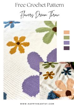 the free crochet pattern for flowers dream throw