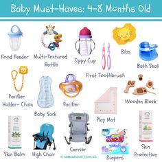 baby must haves for 3 - 6 months old, including bottles, bibs, pacifier and diapers