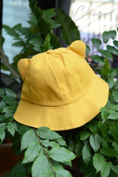 🌸Kawai handmade bucket hat  🌸Feature a raw edge brim and inner seams 💐Beautiful cap sew the wings are not wrinkled. Measurements:  57-58 cm circumference Suitable for head size 54-56 cm The length of the hat is about 6-6.5 cm Hat depth/hat height 8-8.5 cm Care : please cool hand wash or spot clean with a damp cloth.Dry flat inthe shade. Cheap Yellow Women's Bucket Hat, Cute Yellow Adjustable Bucket Hat, Yellow Cotton Bucket Hat With Short Brim, Cute Adjustable Yellow Bucket Hat, Yellow Cotton Bucket Hat With Curved Brim, Yellow Brimmed Cotton Bucket Hat, Yellow Cotton Brimmed Bucket Hat, Casual Handmade Yellow Bucket Hat, Casual Cat-ears Hat With Cat Design