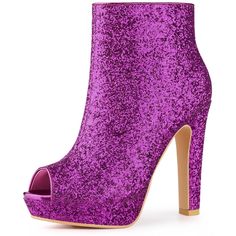 These glitter boots have a peep toe, a chunky heel, and a zipper closure. The shining glitter upper part gives these boots a fashion feel, and the heels are perfect for a night out on the town. The open design provides breezy comfort for your feet. With the moderate heel height, the heels make you feel more comfortable. Team them with your favorite dress and colorful accessories for a glamorous party look this season. Great for your mother, girlfriend, sister, or friend as a gift. Open Toe Ankle Boots, Cute Shoes Heels, Chunky Heel Ankle Boots, Glitter Boots, Glamorous Party, Colorful Accessories, Chunky High Heels, Peep Toe Shoes, Heel Ankle Boots