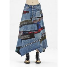 Artisanats Denim, Jean Diy, Jeans Recycling, Denim Skirt Trend, Ropa Upcycling, Repurposed Denim, Patchwork Clothes, Mode Tips, Denim Inspiration