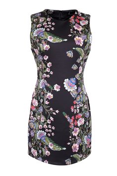 Step out in style with this fabulous sleeveless bodycon dress from Cynthia Rowley! Featuring a bold black and multicolor floral print, this mini dress is perfect for a girls' night out or cocktail hour. Don't forget to RSVP and get ready to have some fun with this playful and flirty floral dress! Size 8 Shell 86% Polyester, 14% Spandex Lining 100% Polyester Fully lined Jewel neckline Sleeveless Exposed black back zipper closure Mini length Bust 35" Waist 32" Shoulder to hem 33" Stretch Mini Dress With Floral Print, Floral Print Stretch Mini Dress Knee-length, Floral Print Sleeveless Mini Dress For Party, Fitted Floral Print Sleeveless Dress For Party, Sleeveless Bodycon Floral Print Dress, Multicolor Floral Print Knee-length Mini Dress, Sleeveless Floral Print Bodycon Dress For Party, Sleeveless Floral Print Bodycon Party Dress, Sleeveless Bodycon Dress With Floral Print